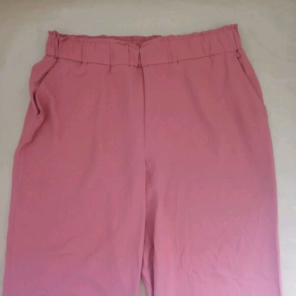 Hilary Radley Women's Crepe Pull-On Pants Size XL Coral Pink Wide Leg - Picture 4 of 10